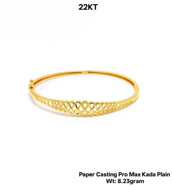 Lightweight 22KT Gold Bangle - 8.23g Paper Casting Design
