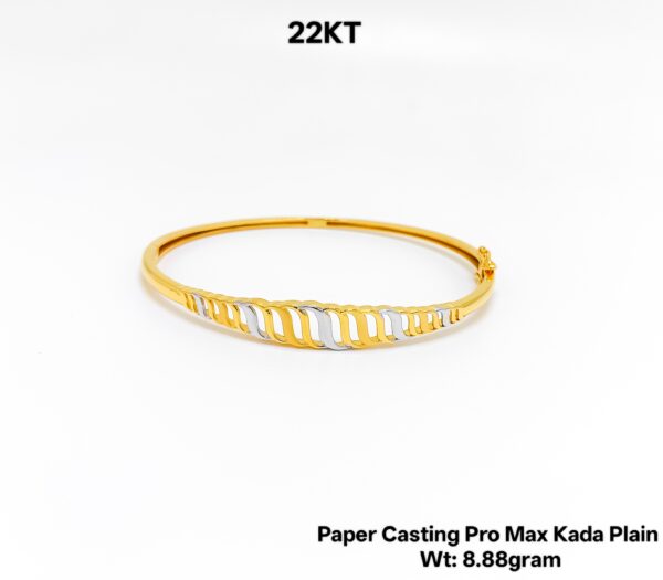 Designer 22KT Gold Kada/Bangle- Stylish Paper Casting Kada (8.88 Grams)