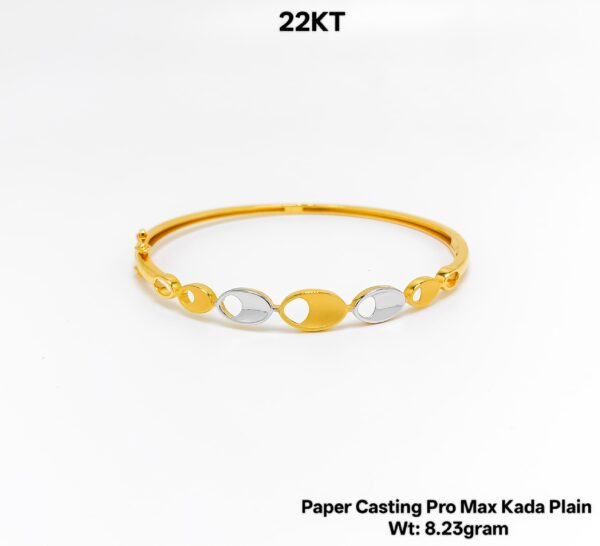 Lightweight 22KT Gold Bangle - 8.23g Paper Casting Design