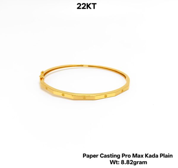 Most Viral 22KT Gold Bangle/kada - 8.82g Paper Casting Design