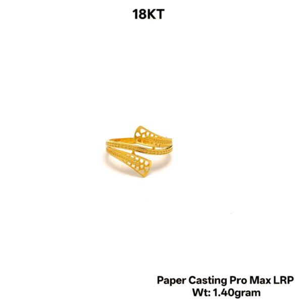 Paper Casting Gold Ladies Ring - 1.40g Elegant Floral Cutout Design