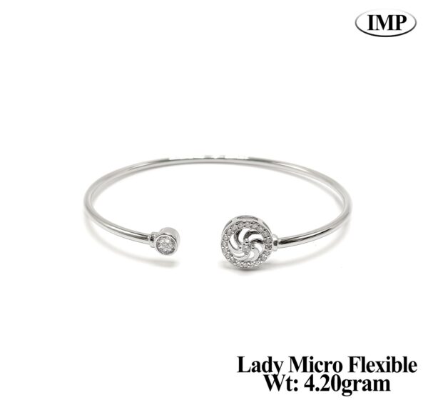 925 Silver Minimalist Lady Micro Flexible kada - 4.2 grms