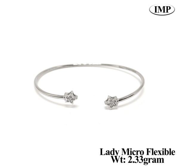 925 Silver Minimalist Lady Micro Flexible kada - 2.3 grms