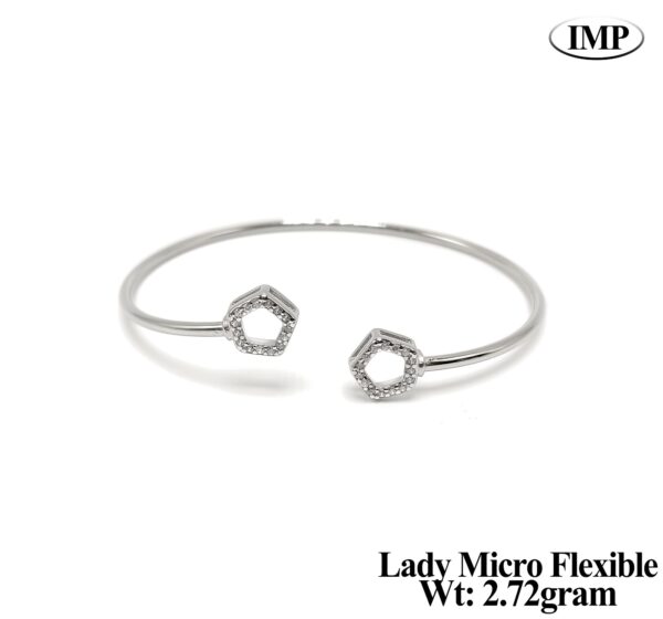 925 Silver Minimalist Lady Micro Flexible kada - 2.7 grms