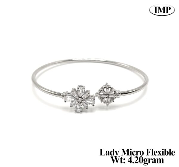 925 Silver Minimalist Lady Micro Flexible kada - 4.2 grms