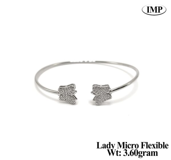 925 Silver Minimalist Lady Micro Flexible kada - 3 grms