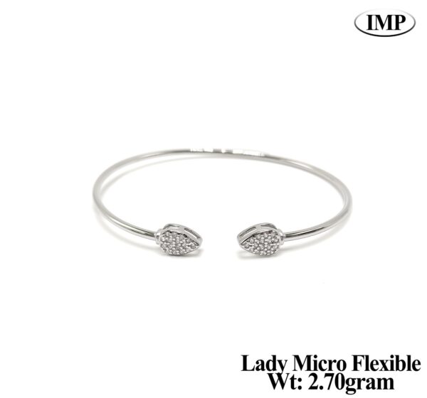 925 Silver Minimalist Lady Micro Flexible kada - 2.7 grms
