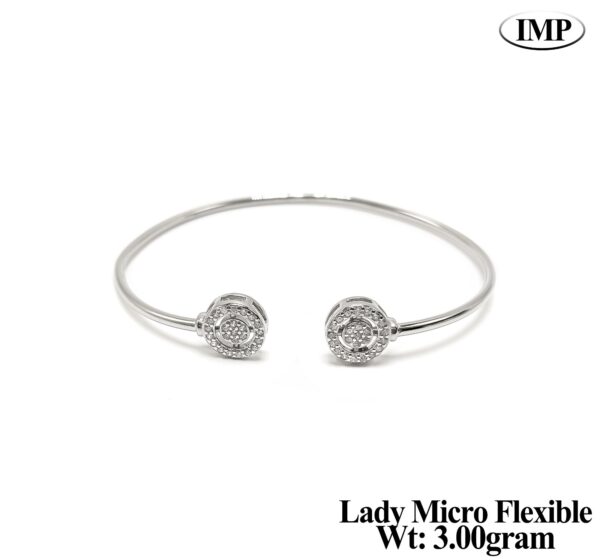 925 Silver Minimalist Lady Micro Flexible kada - 3 grms