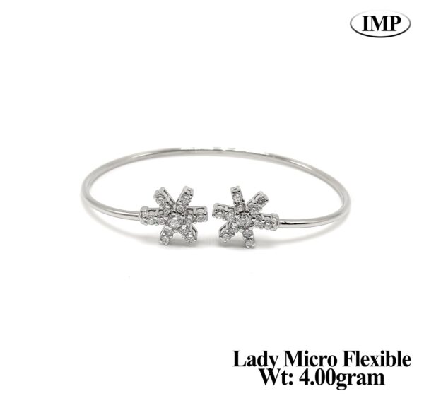 925 Silver Minimalist Lady Micro Flexible kada - 4 grms