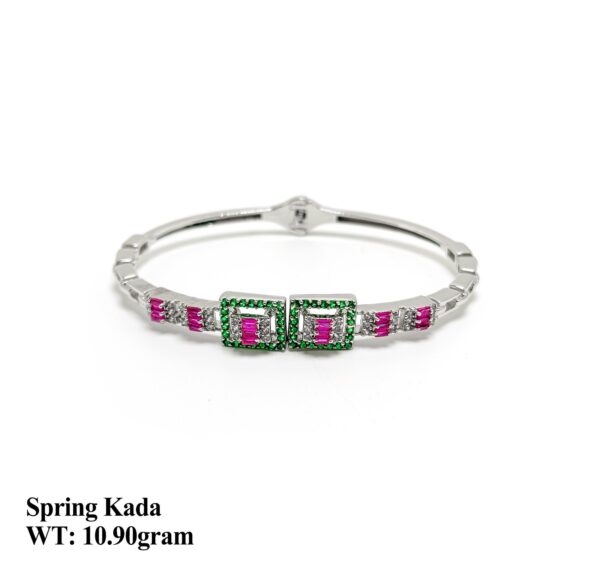 Elegant 11.00 Gram 925 Sterling Silver Spring Kada for Women