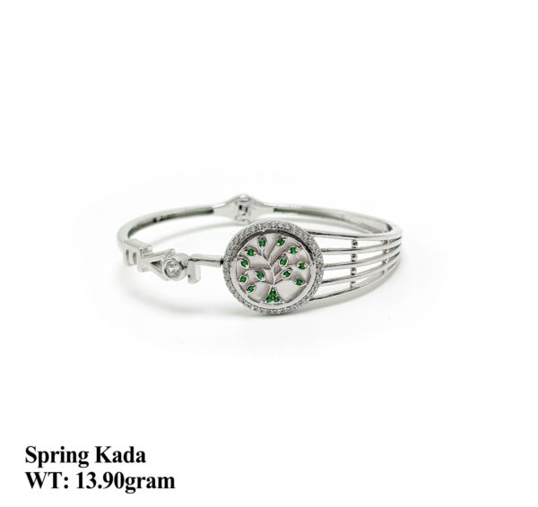 Elegant 14 Gram 925 Sterling Silver Spring Kada for Women