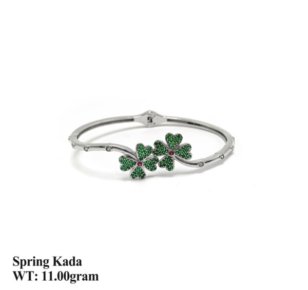 Elegant 11.00 Gram 925 Sterling Silver Spring Kada for Women