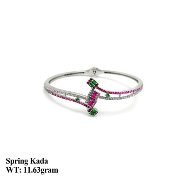 Elegant 11.00 Gram 925 Sterling Silver Spring Kada for Women