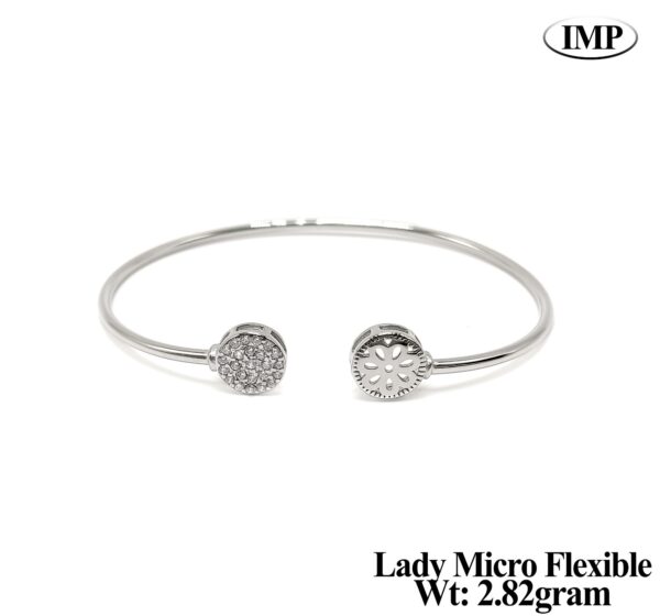 925 Silver Minimalist Lady Micro Flexible kada - 2.8 grms