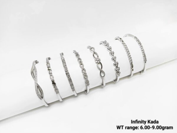 Elegant 925 Silver Infinity Kada for Women - Lightweight 6-9g