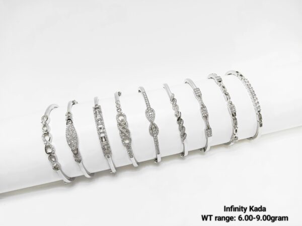 Elegant 925 Silver Infinity Kada for Women - Lightweight 6-9g