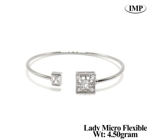 925 Silver Minimalist Lady Micro Flexible kada - 4.5 grms