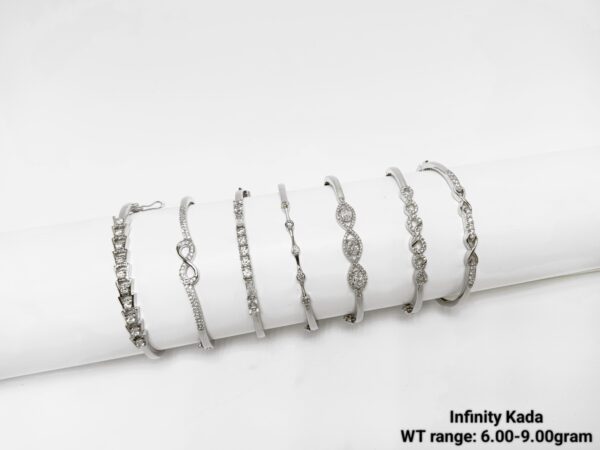 Elegant 925 Silver Infinity Kada for Women - Lightweight 6-9g
