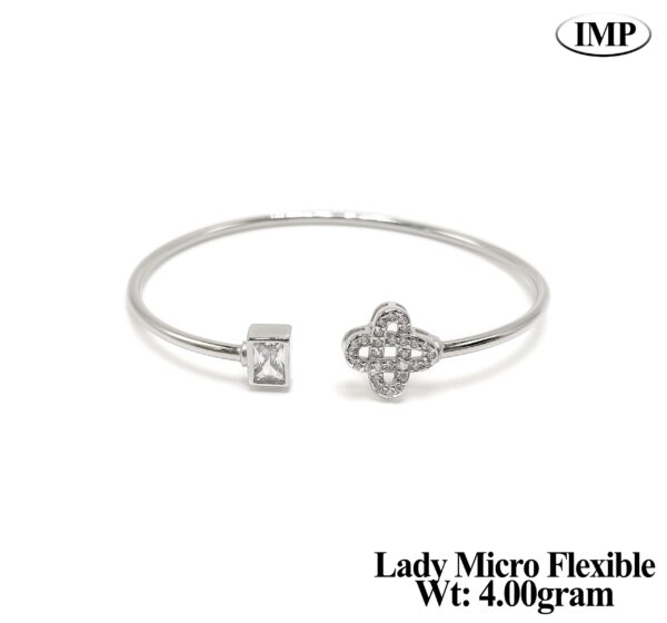925 Silver Minimalist Lady Micro Flexible kada - 4 grms