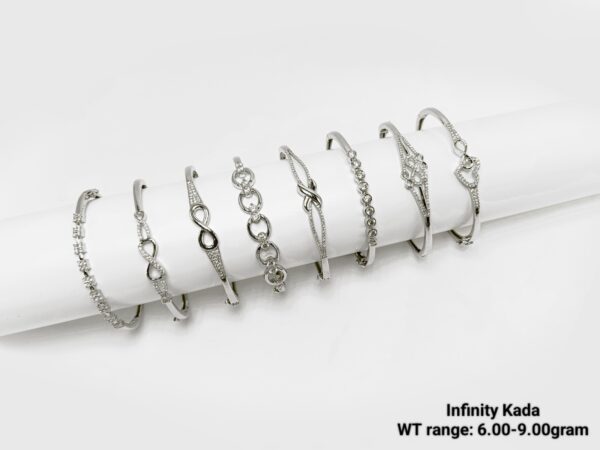 Elegant 925 Silver Infinity Kada for Women - Lightweight 6-9g