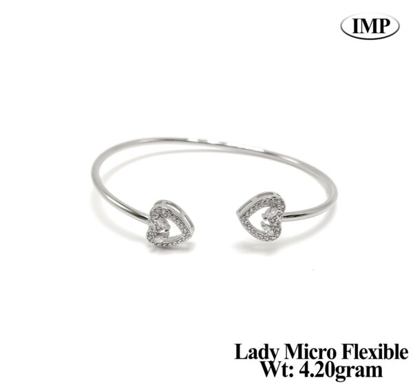 925 Silver Minimalist Lady Micro Flexible kada - 4.2 grms