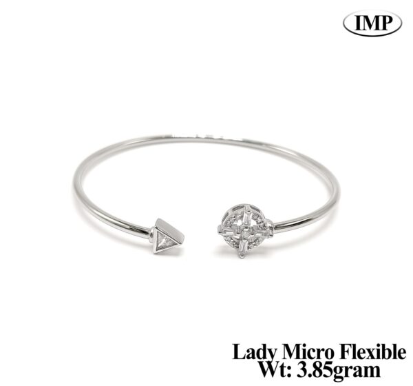 925 Silver Minimalist Lady Micro Flexible kada - 3.8 grms