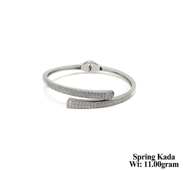 Elegant 11.00 Gram 925 Sterling Silver Spring Kada for Women