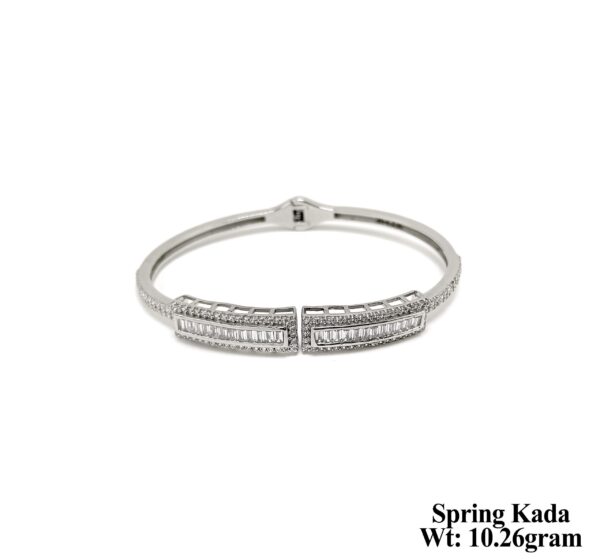 Designer 10g Spring Kada - Adjustable Silver Bracelet for Women