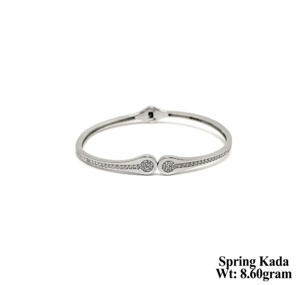 Designer 8g Spring Kada - Adjustable Silver Bracelet for Women