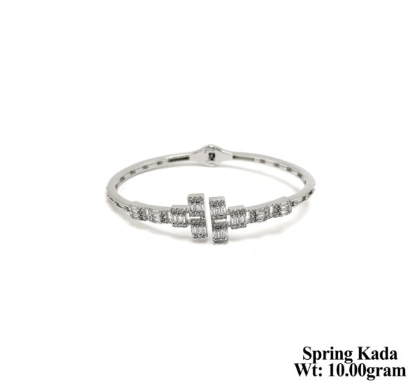 Designer 10g Spring Kada - Adjustable Silver Bracelet for Women