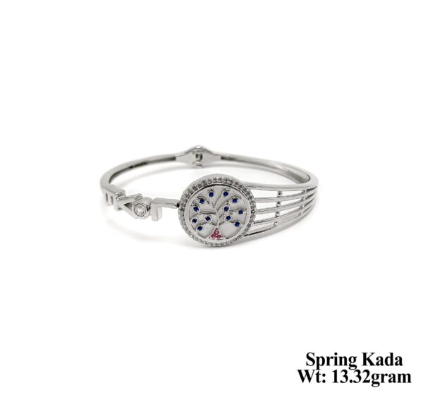 Elegant 13.00 Gram 925 Sterling Silver Spring Kada for Women