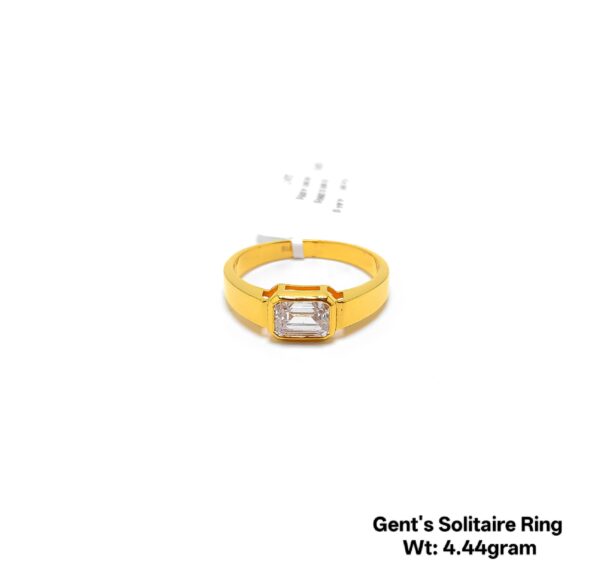 22KT Gold Mens Stone Ring under 5 Grams