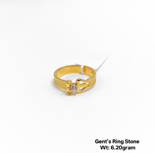 Designer 22KT Gold Ring for Men with Sparkling Stones - 6.20 Grams
