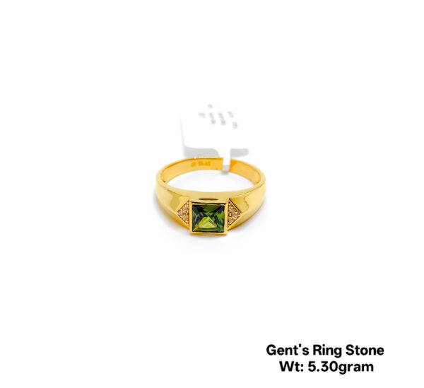 Designer 22KT Gold Ring for Men with Sparkling Stones - 5.30 Grams