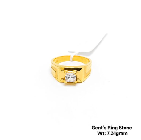Designer 22KT Gold Ring for Men with Sparkling Stones - 7.31 Grams