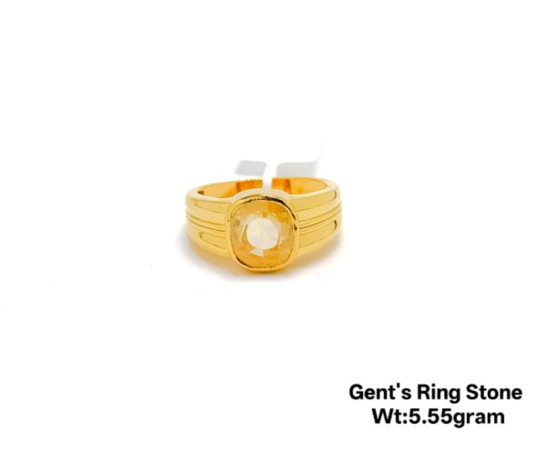 Elegant 22KT Gold Gents Ring Featuring CZ Stone Accents - 5.55g