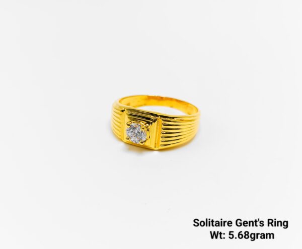 Luxury Men's Yellow Gold Pave Ring - 5.68g Daily Wear Jewelry