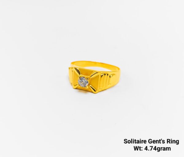 Luxury Men's Yellow Gold Pave Ring - 4.74g Daily Wear Jewelry