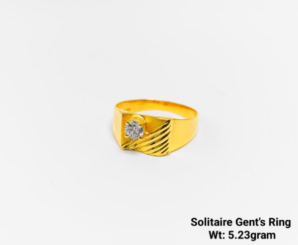 Luxury Men's Yellow Gold Pave Ring - 5.23g Daily Wear Jewelry
