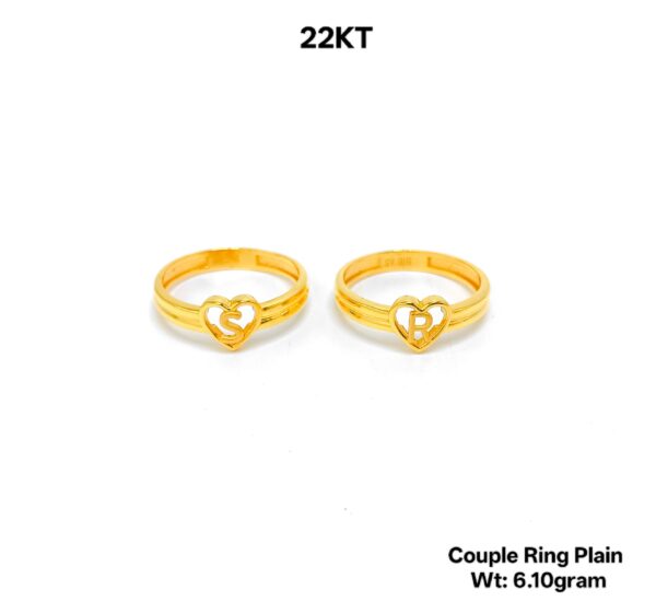 22KT Yellow Gold Plain Wedding Bands for Couples - 6.10g