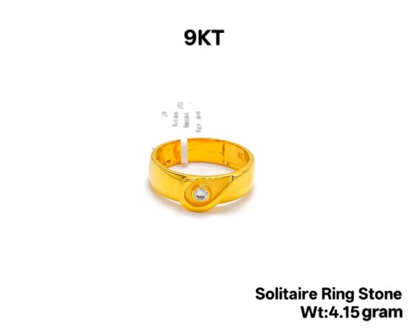 22KT Yellow Gold Gents Stone Studded Ring - 4.15 Grams