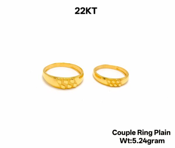 22KT Yellow Gold Plain Wedding Bands for Couples - 5g