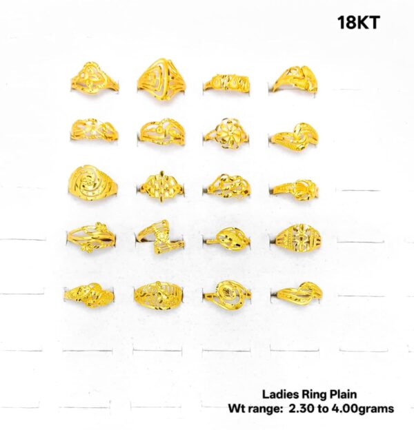 Elegant 18K Yellow Gold Ladies Plain Rings | 2.3g - 4.0g Daily Wear