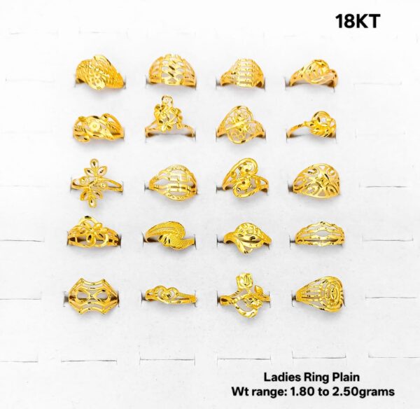 Elegant 18K Yellow Gold Ladies Plain Rings | 1.8g - 2.5g Daily Wear