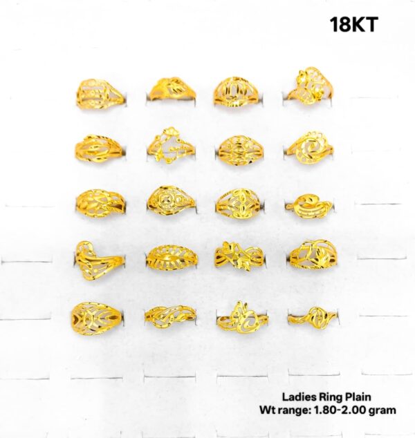 Elegant 18K Yellow Gold Ladies Plain Rings | 1.8g - 2.0g Daily Wear