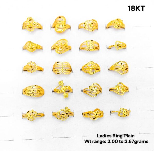 Elegant 18K Yellow Gold Ladies Plain Rings | 2.0g - 2.7g Daily Wear
