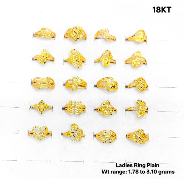 Elegant 18K Yellow Gold Ladies Plain Rings | 1.8g - 3.10g Daily Wear