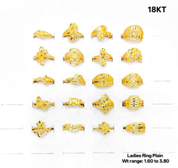 Elegant 18K Yellow Gold Ladies Plain Rings | 1.6g - 3.8g Daily Wear