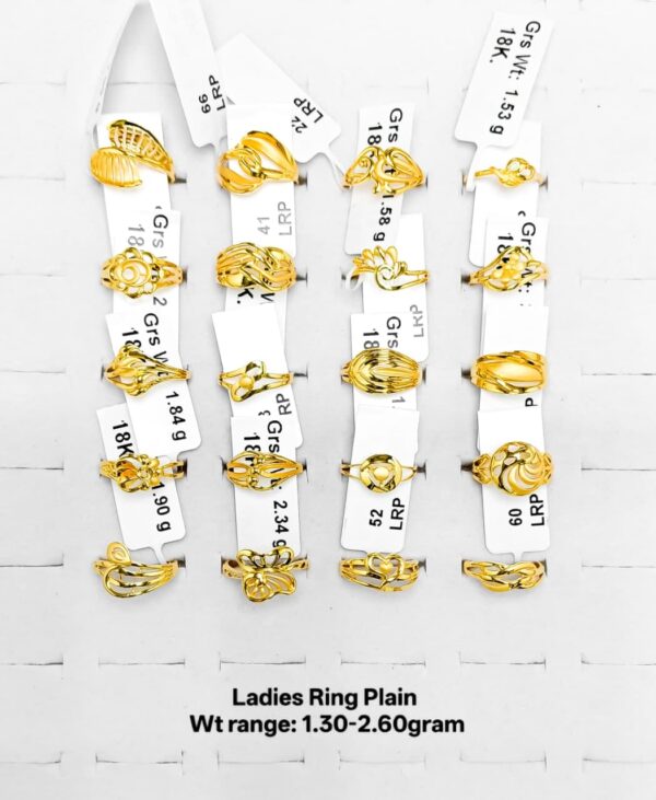 22k Yellow Gold Lightweight Ladies Rings - 1.30g to 2.60g Collection