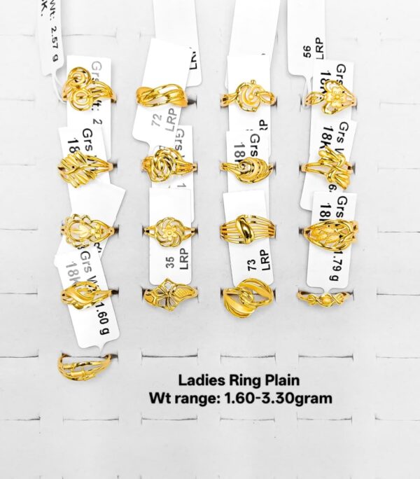 22k Yellow Gold Lightweight Ladies Rings - 1.60g to 3.30g Collection